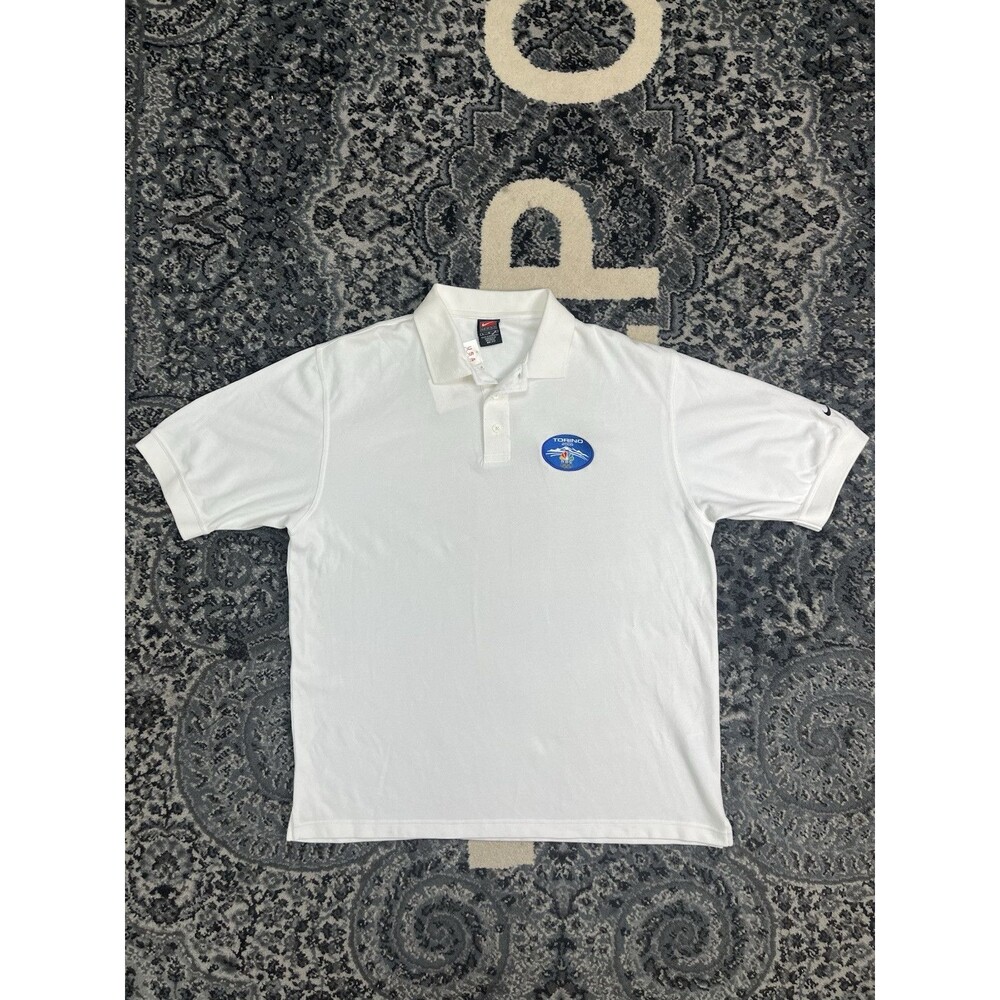 Brand New with tags Mens Vintage Y2K 2006 Nike Olympic Polo Shirt  White Large
